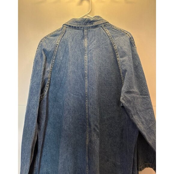 Vintage 80 GUESS George Marciano Long Denim Jeans Jacket, Denim Trench coat (XL) - Picture 8 of 12